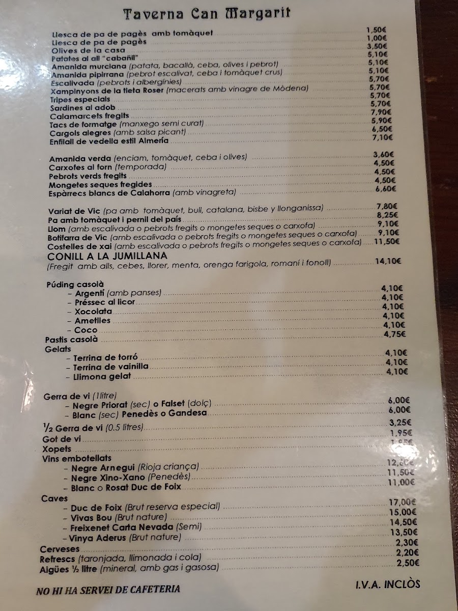 Taverna Can Margarit Photo Menu 10