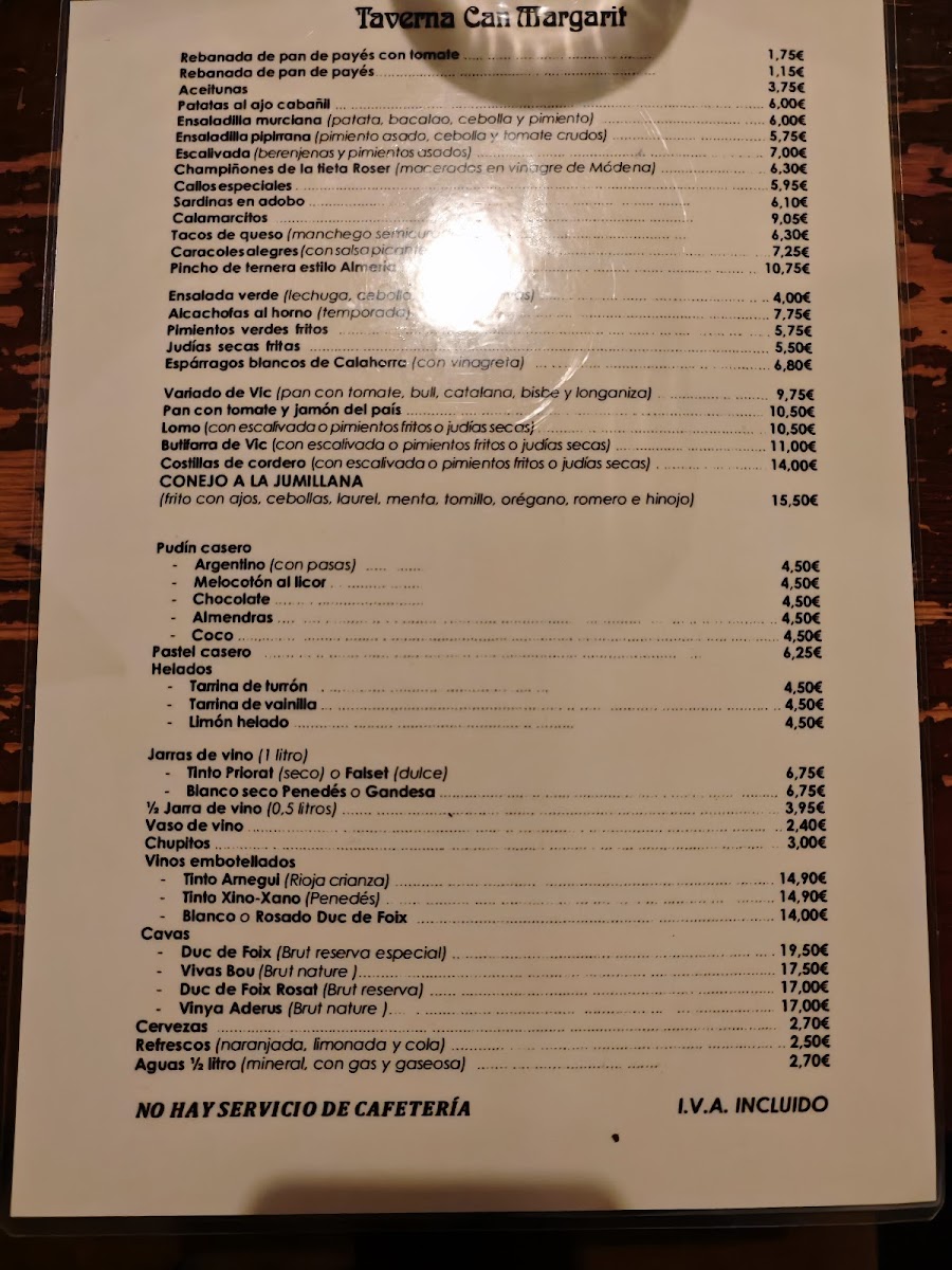 Taverna Can Margarit Photo Menu 3