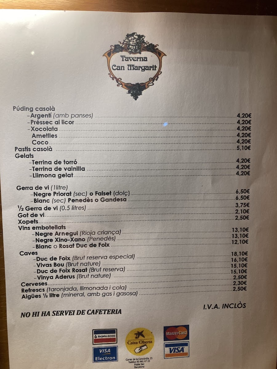 Taverna Can Margarit Photo Menu 6