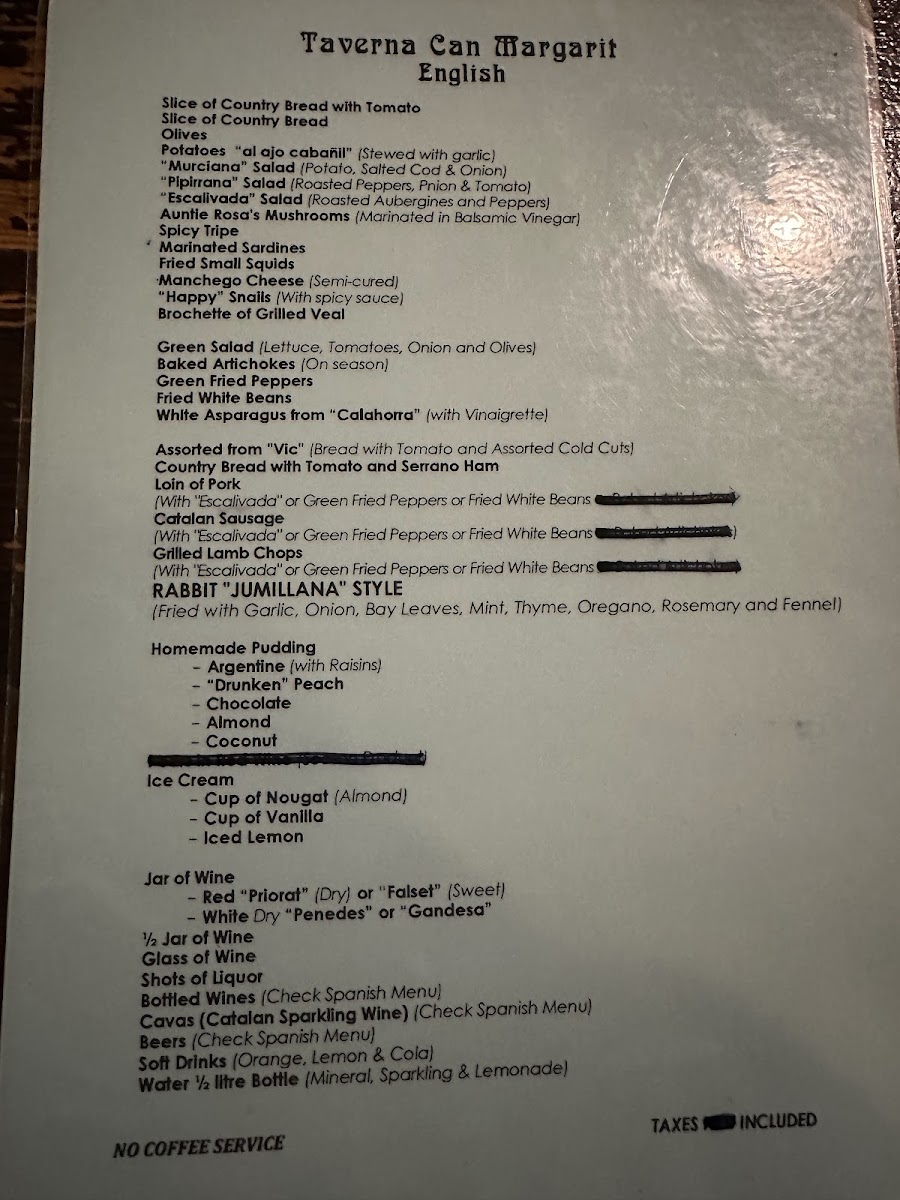 Taverna Can Margarit Photo Menu 7