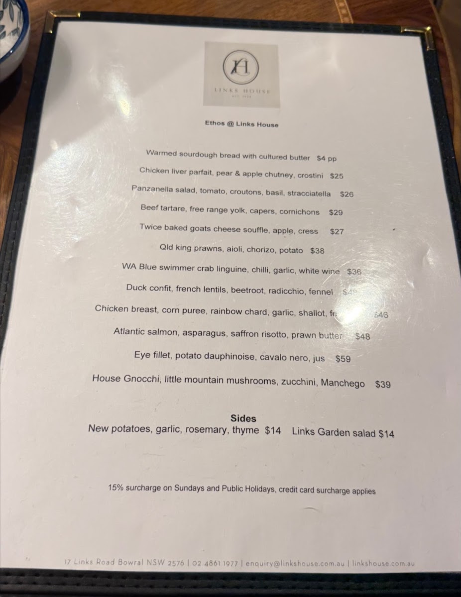 Ethos Restaurant Photo Menu 2