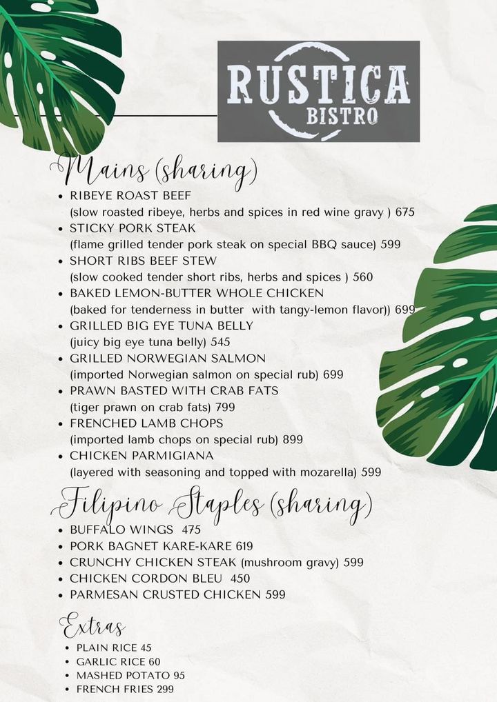Rustica Bistro Photo Menu 2
