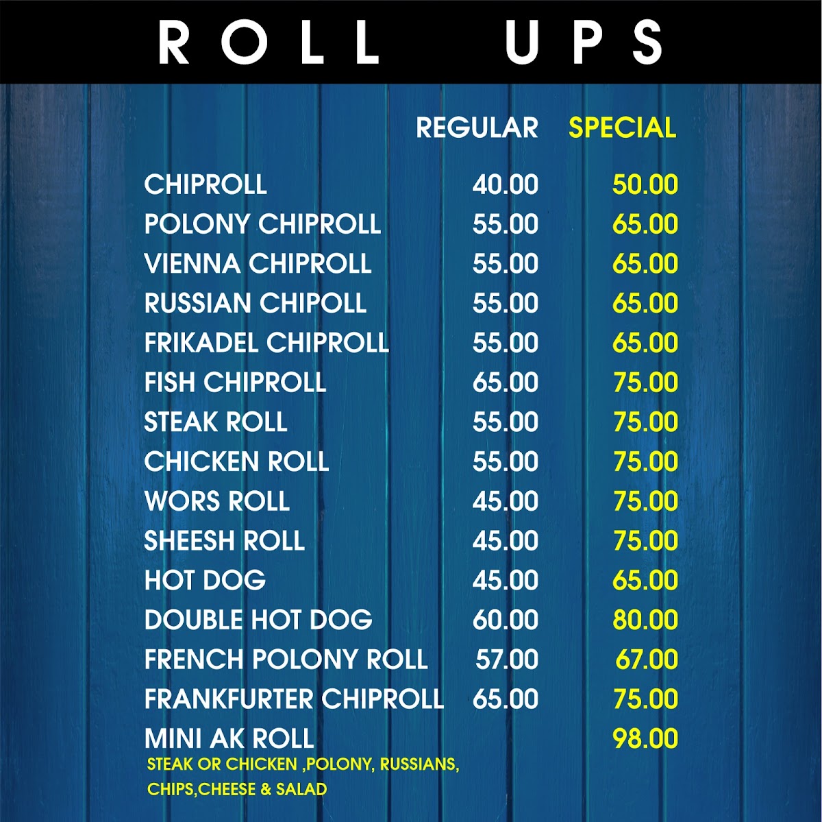 Akhalwayas Fish & Chips Emmarentia Photo Menu 2
