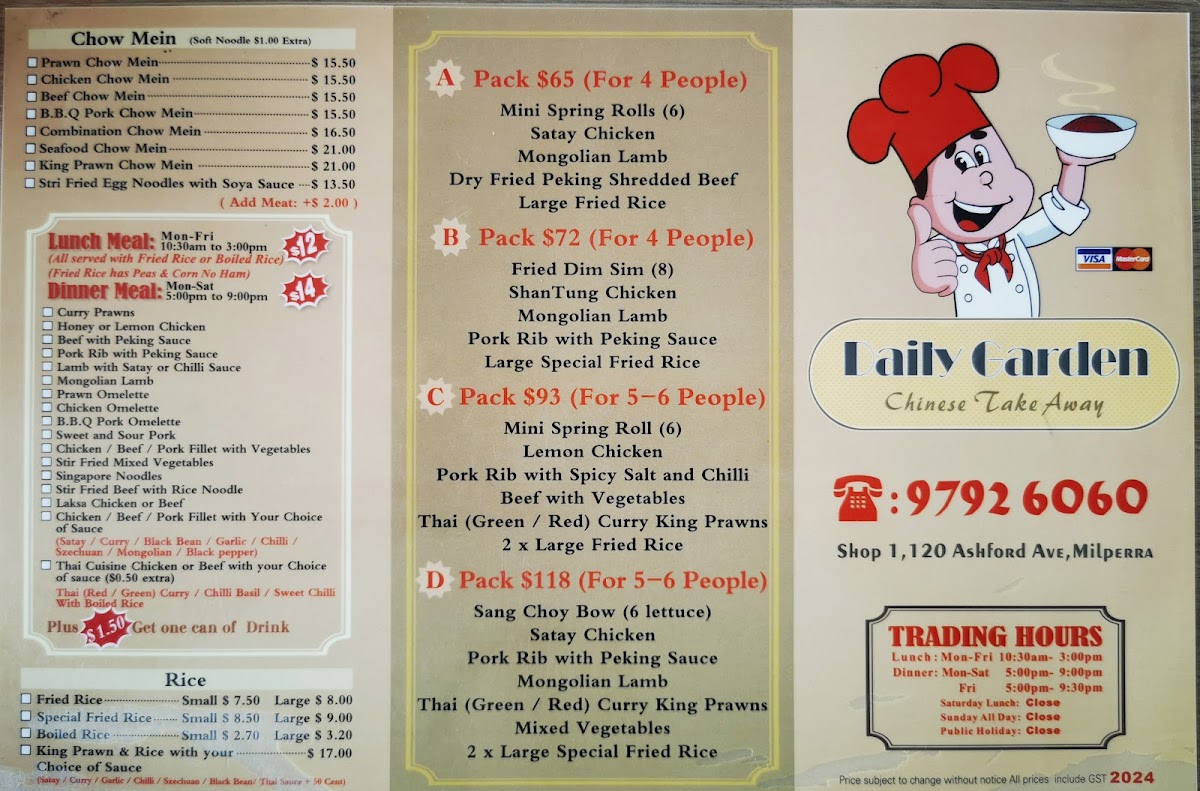 Daily Garden Chinese Take Away Photo Menu 2