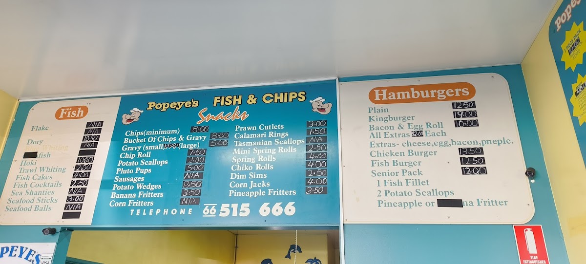 Popeye's Fish & Chips Photo Menu 1