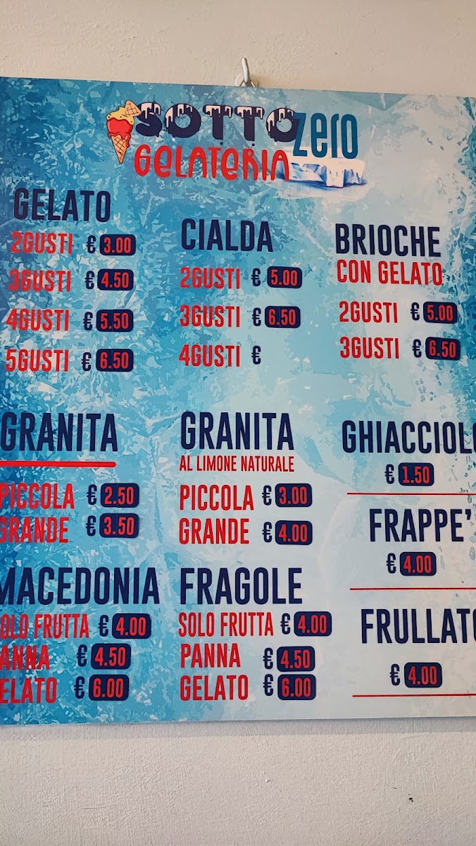 Gelateria Sottozero Photo Menu 1