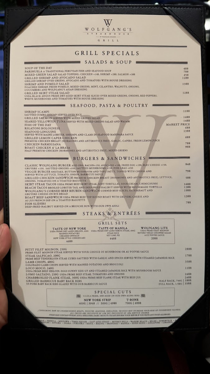 Wolfgang’s Steakhouse Grill Boracay Photo Menu 4