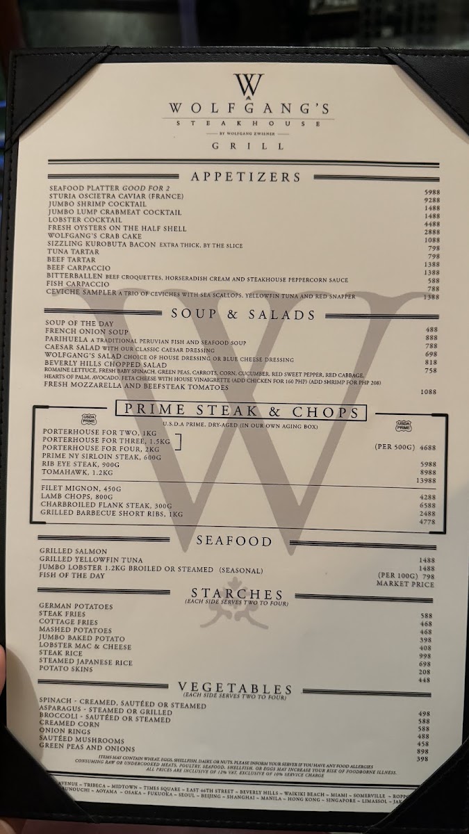 Wolfgang’s Steakhouse Grill Boracay Photo Menu 6