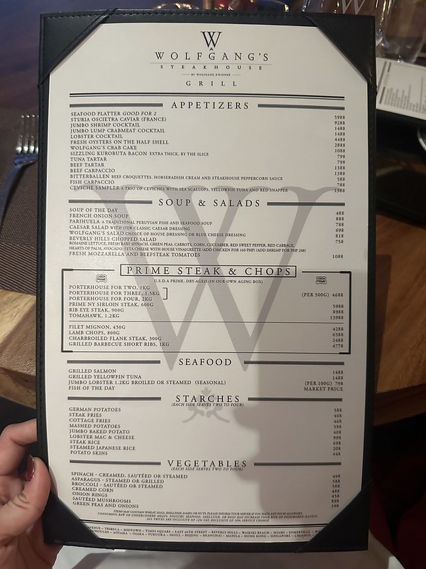 Wolfgang’s Steakhouse Grill Boracay Photo Menu 7