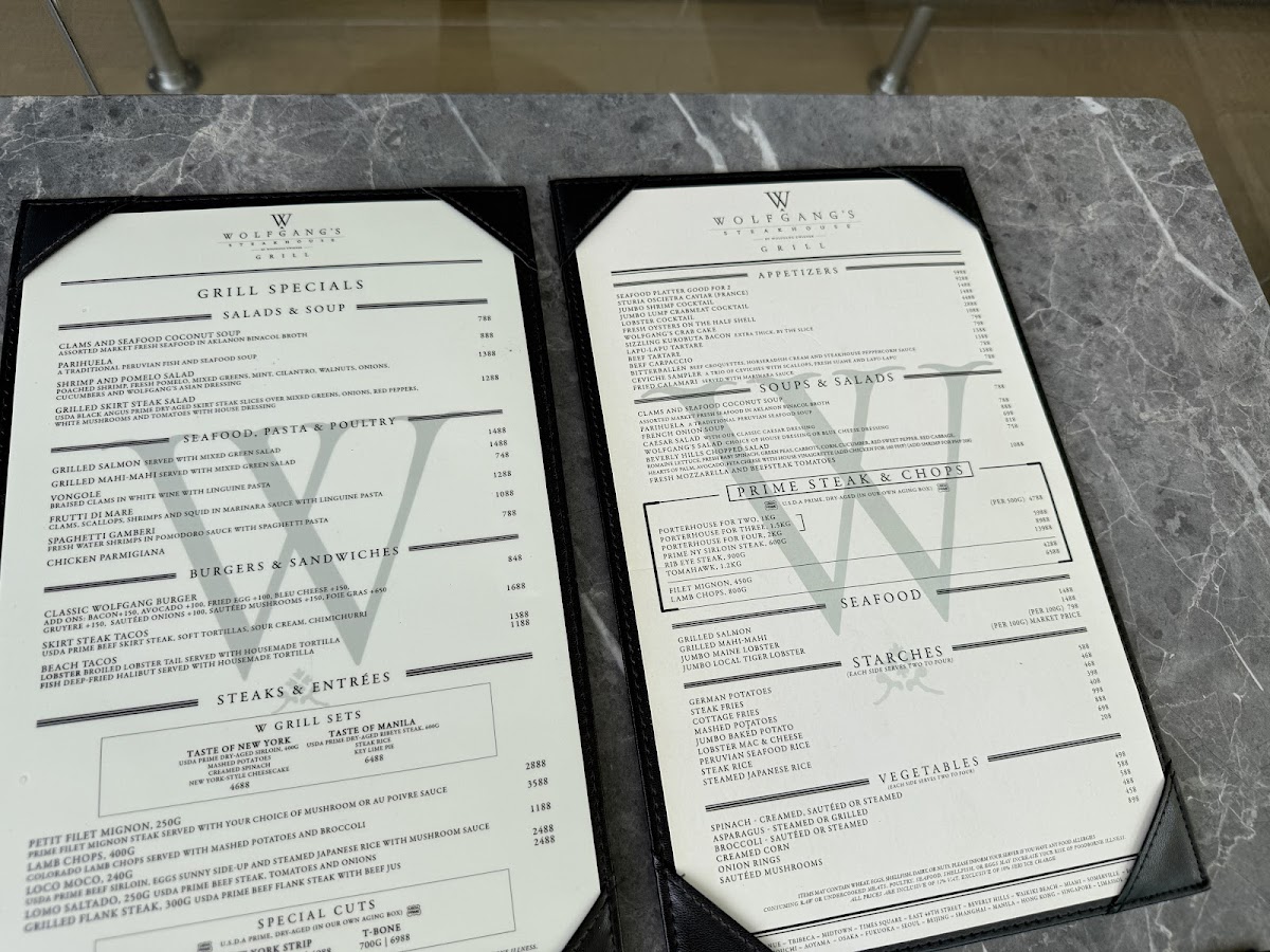 Wolfgang’s Steakhouse Grill Boracay Photo Menu 8
