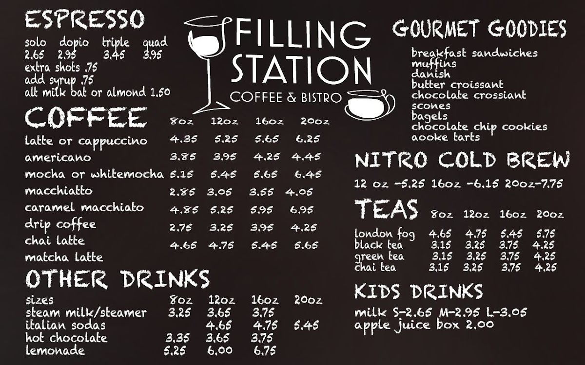 Filling Station Coffee & Bistro Photo Menu 1