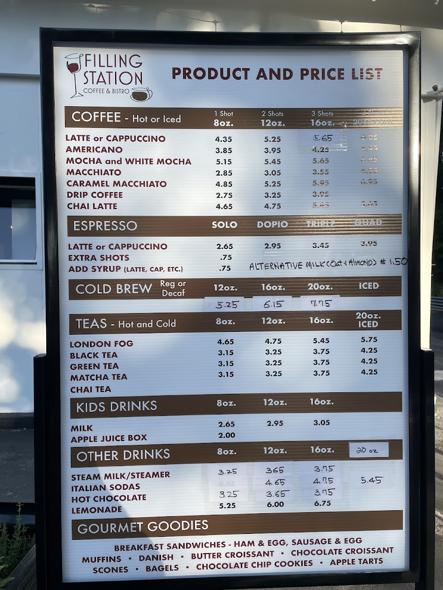 Filling Station Coffee & Bistro Photo Menu 2