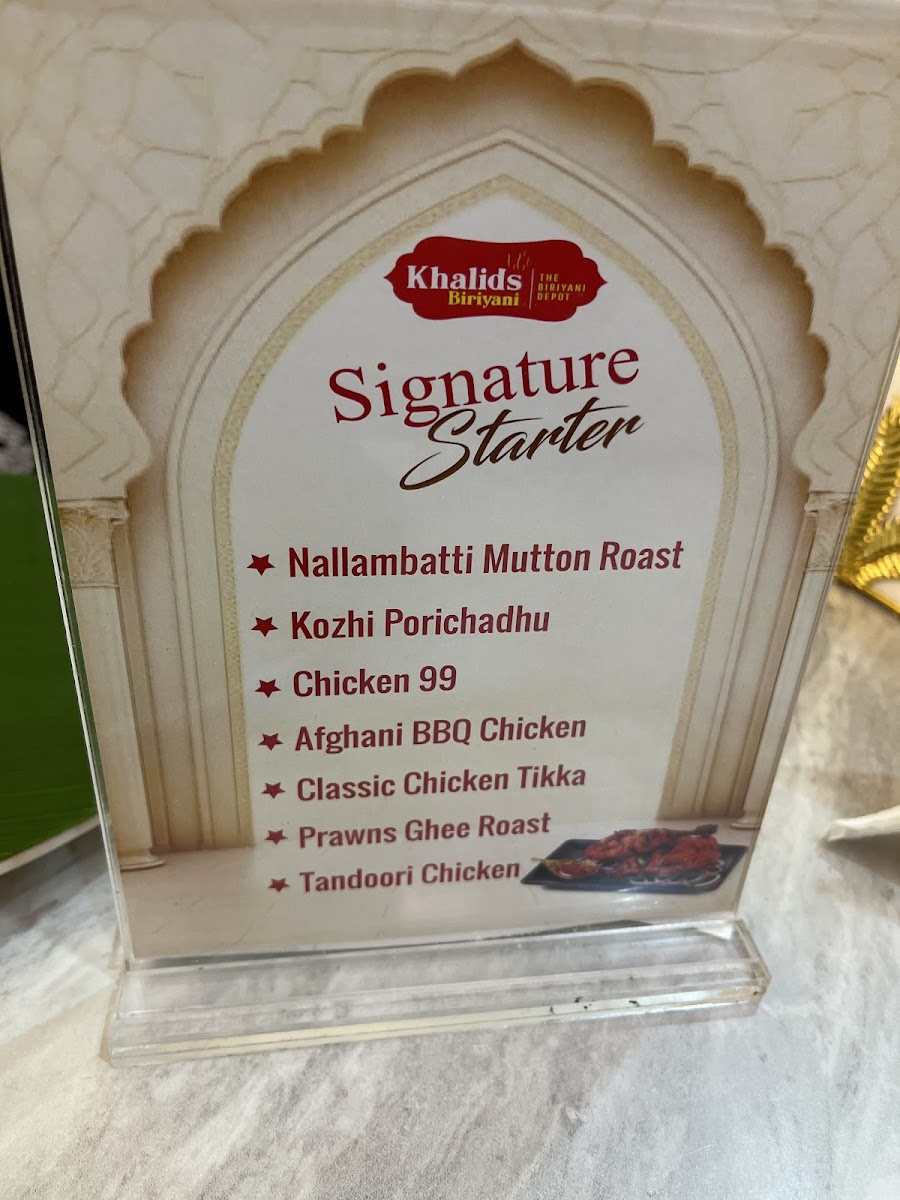Khalids Biriyani • Brickfields Photo Menu 10