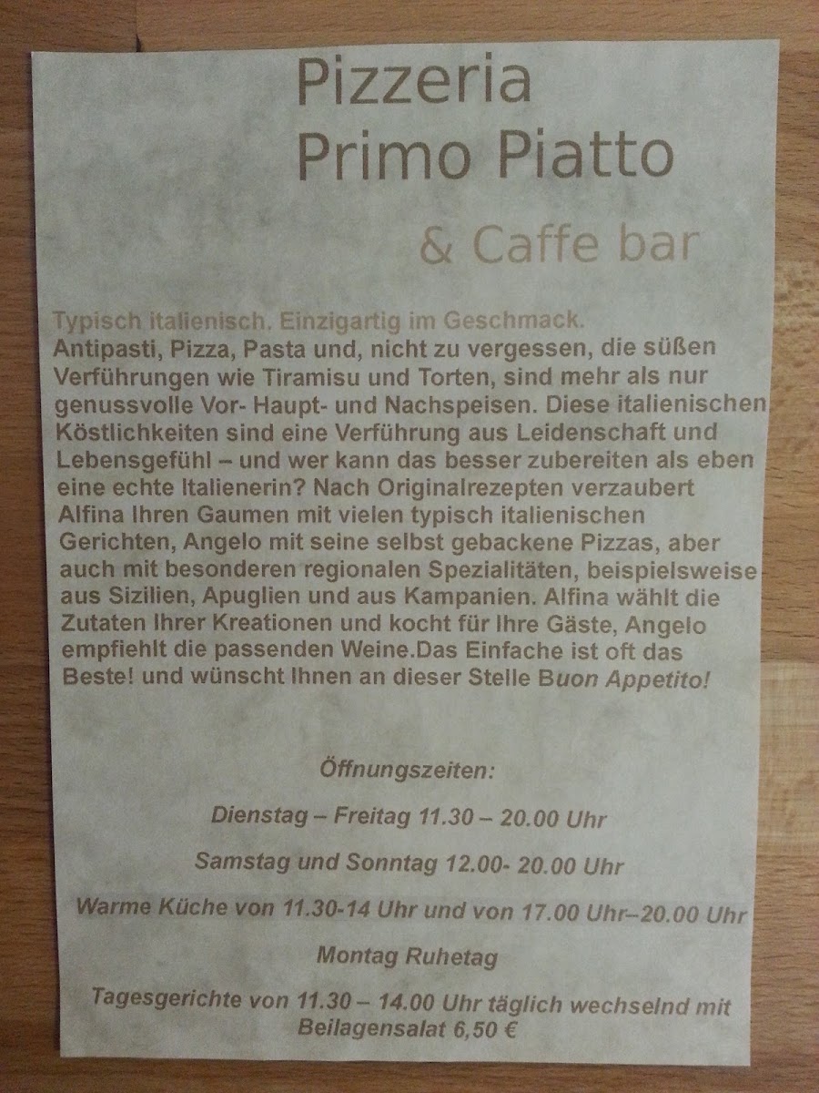 Primo Piatto & Caffe Bar Photo Menu 5