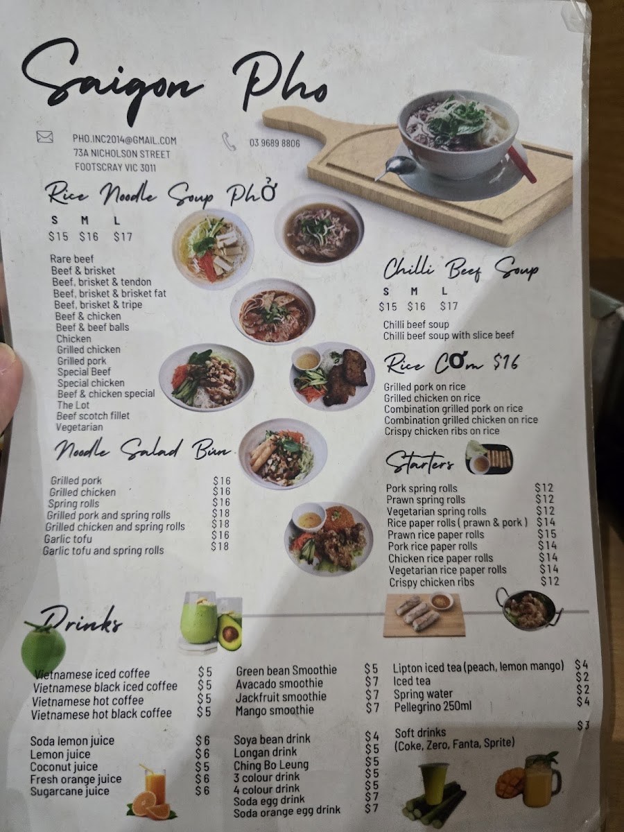 Saigon Pho Photo Menu 1