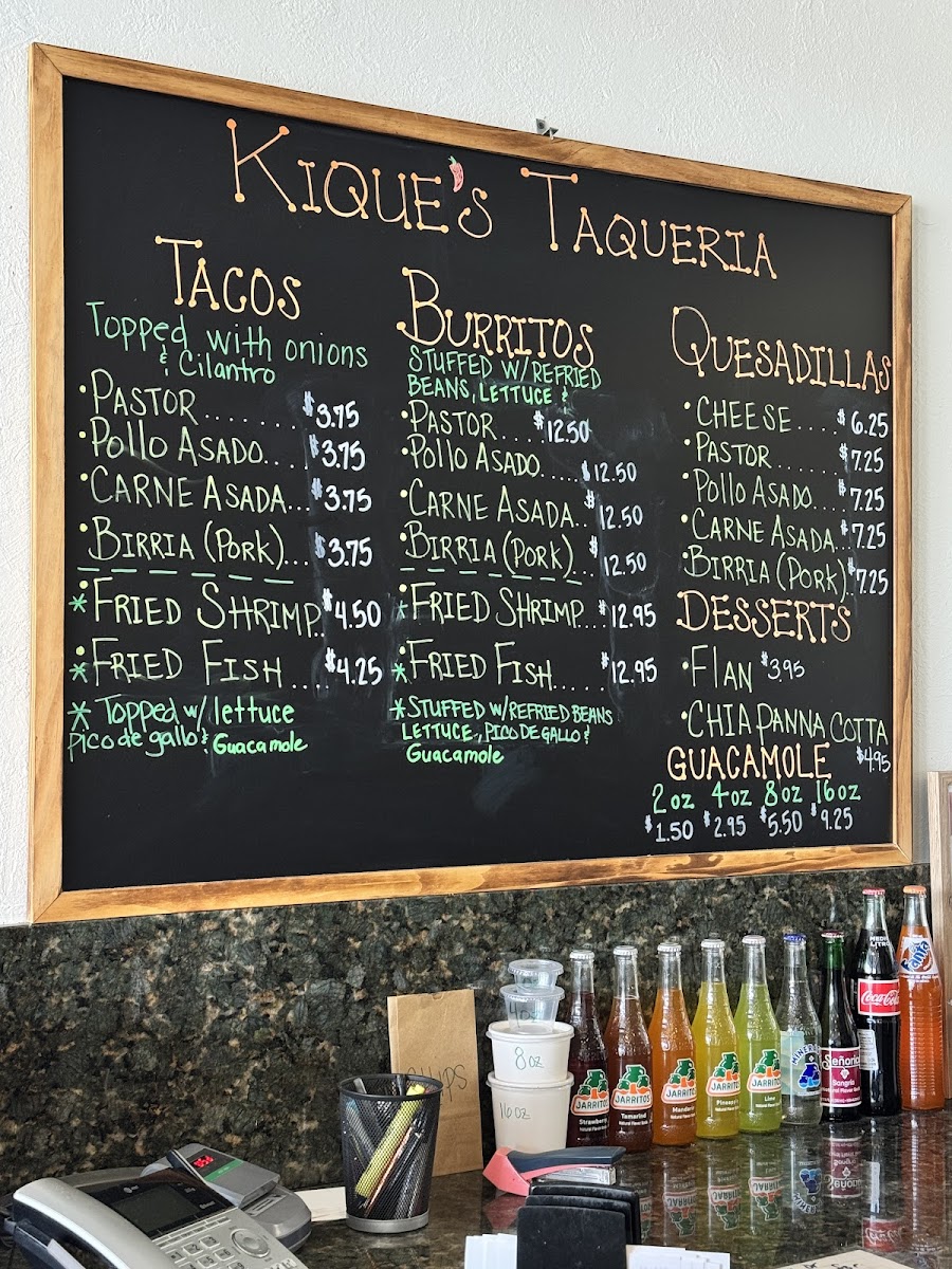 Kique’s Taqueria Photo Menu 1
