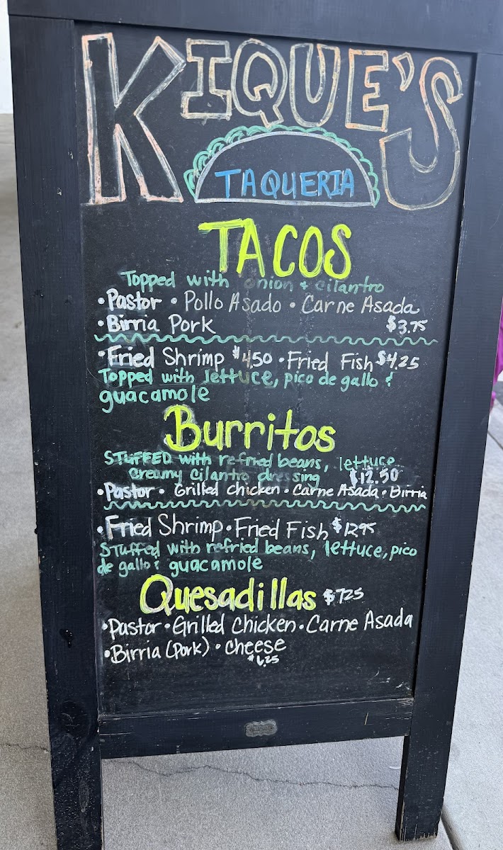 Kique’s Taqueria Photo Menu 2