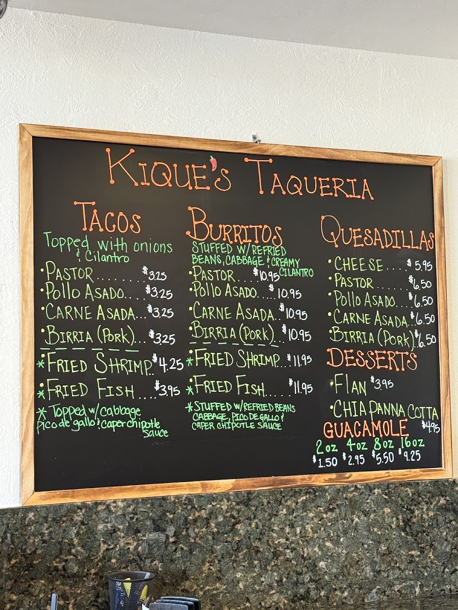 Kique’s Taqueria Photo Menu 3