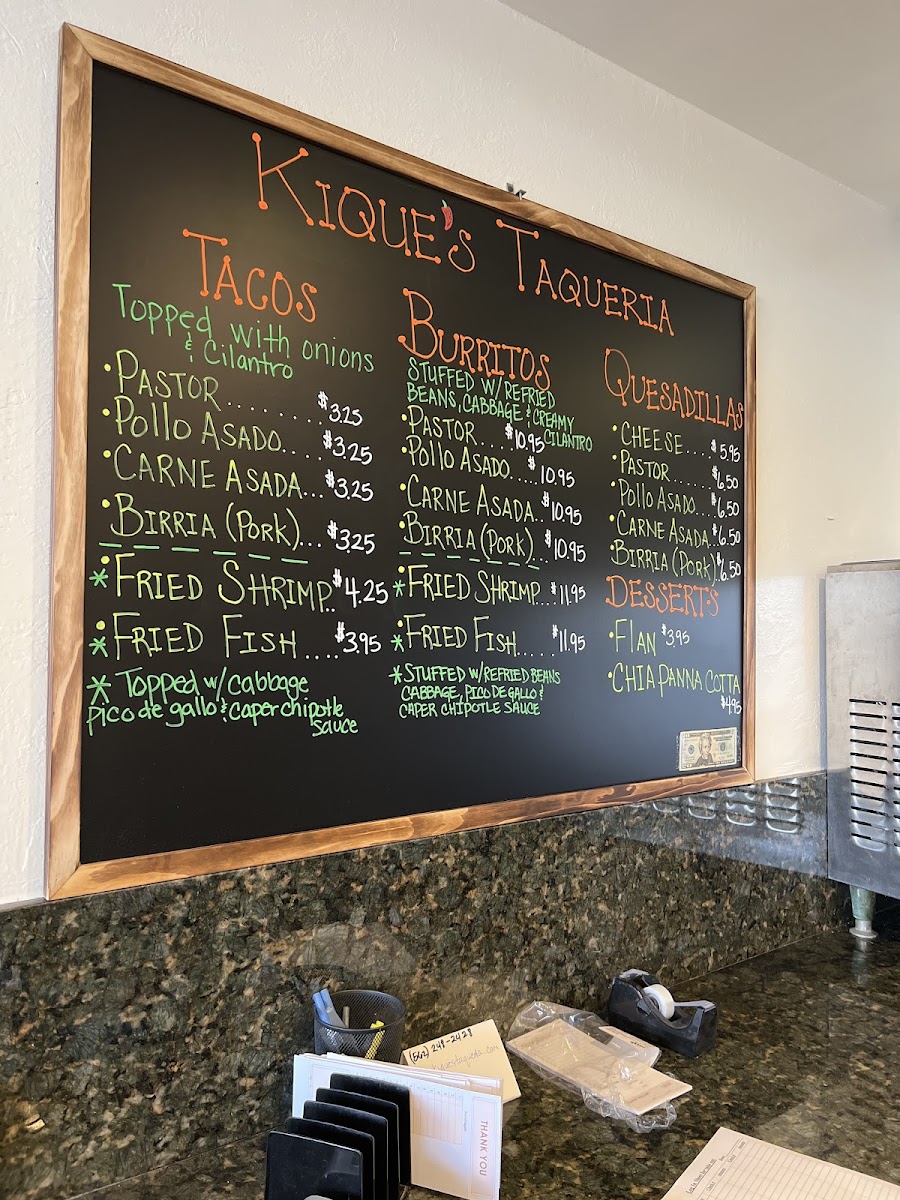 Kique’s Taqueria Photo Menu 6