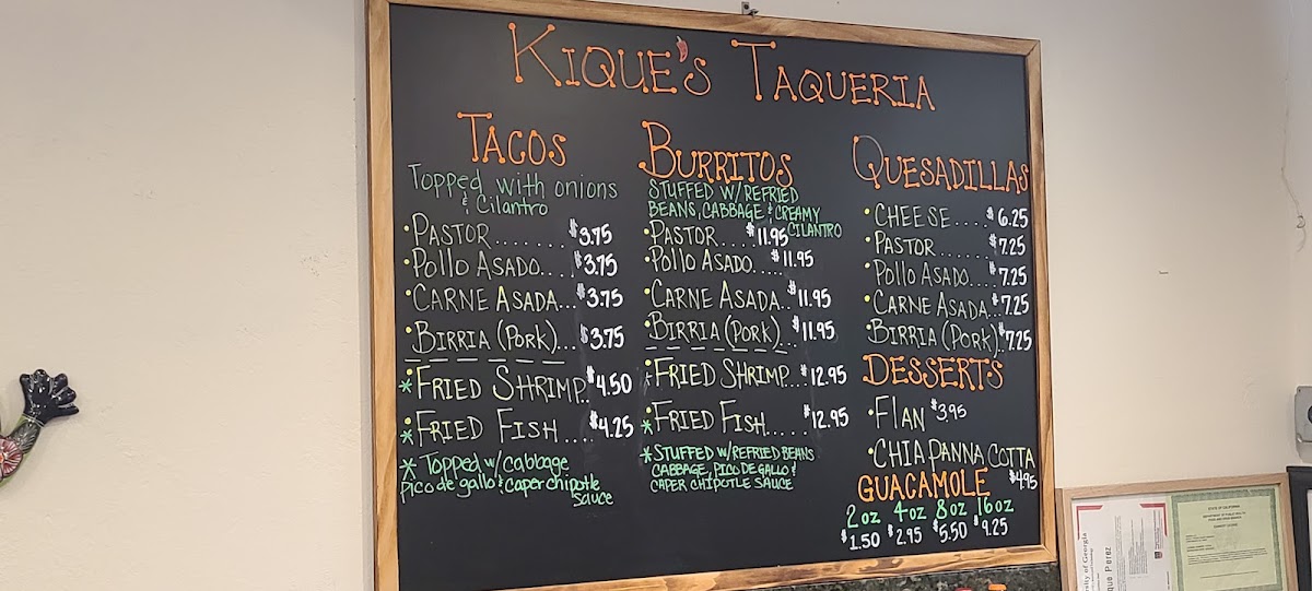 Kique’s Taqueria Photo Menu 8