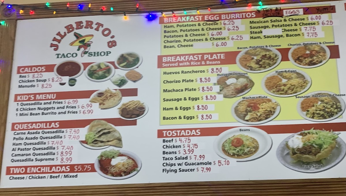 Jilberto's Mexican Food Photo Menu 1