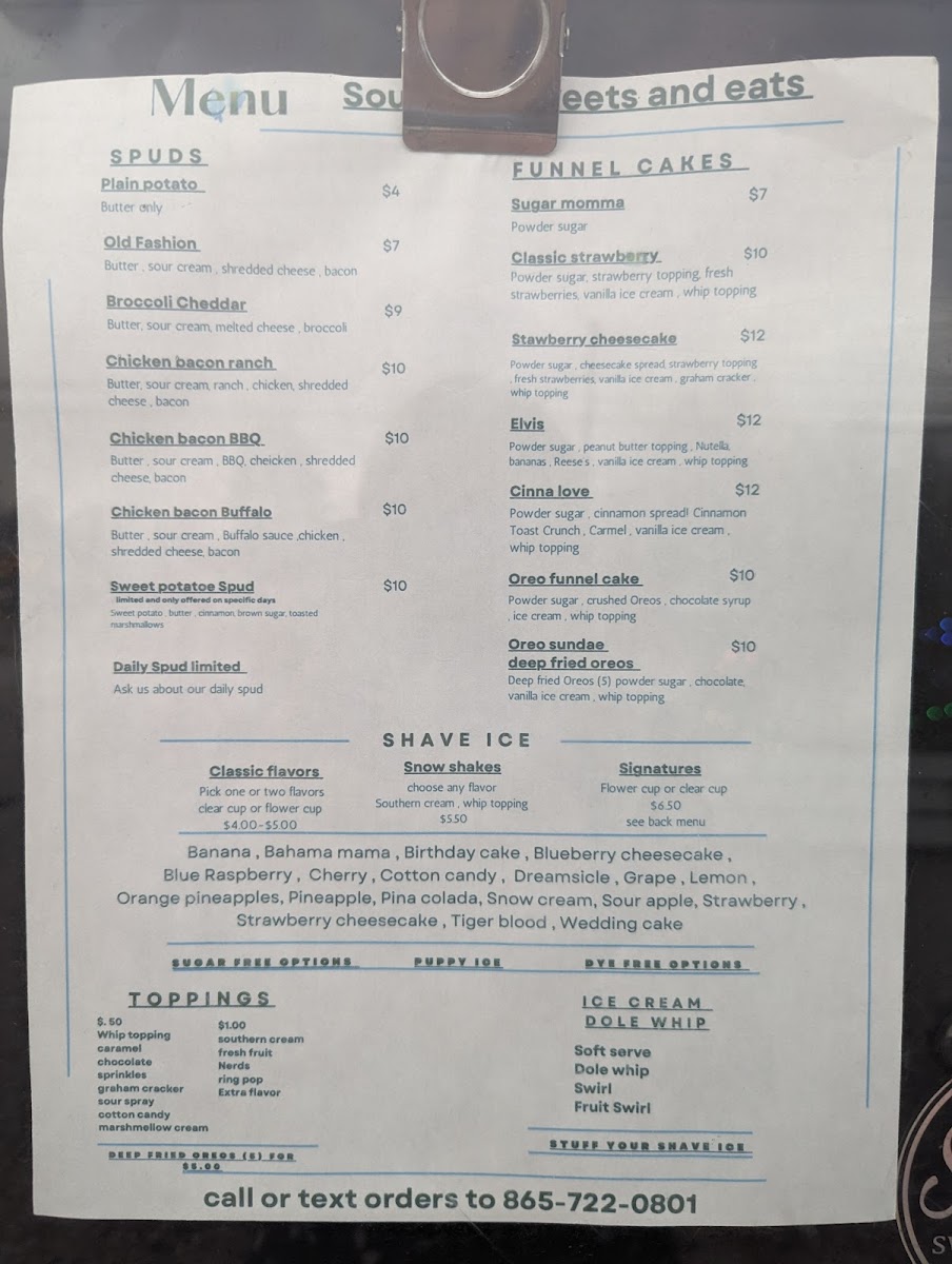 Southern sweets and eats Photo Menu 2