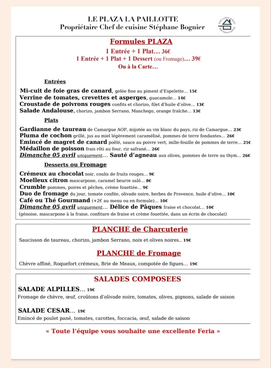 Restaurant Le Plaza-La Paillotte Photo Menu 3