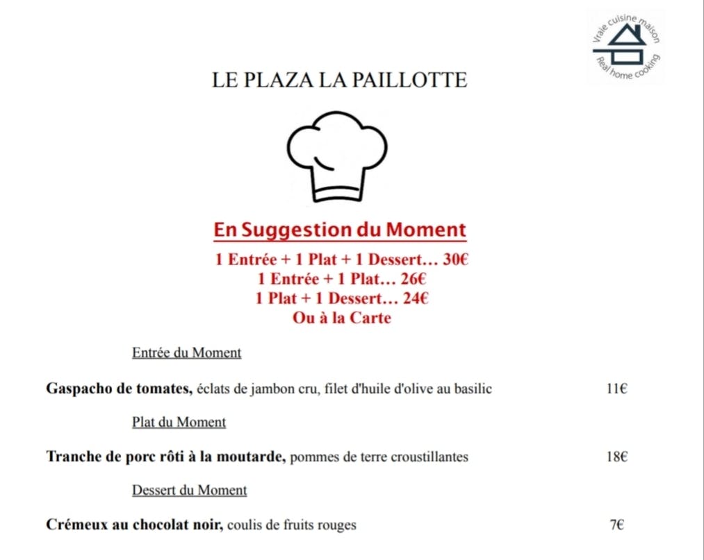 Restaurant Le Plaza-La Paillotte Photo Menu 6