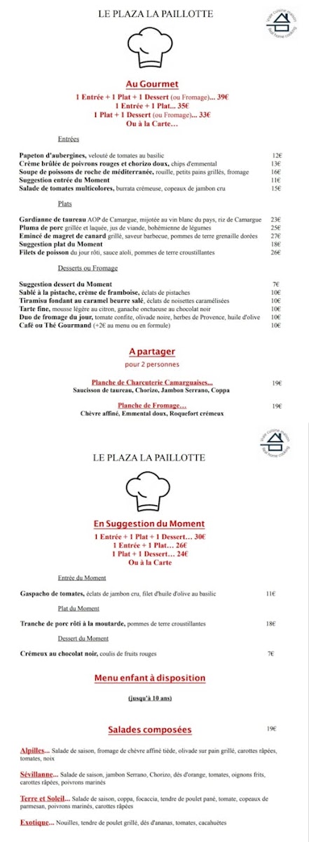 Restaurant Le Plaza-La Paillotte Photo Menu 8