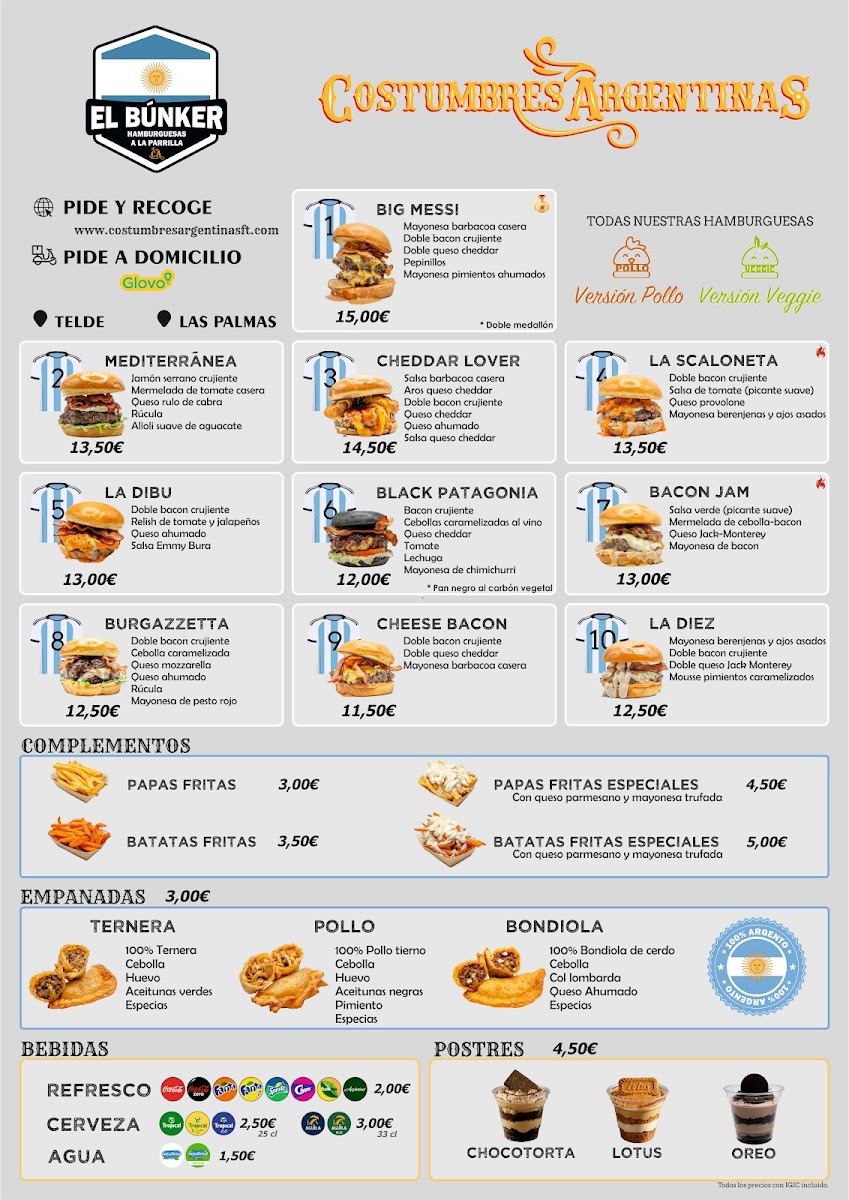 El Búnker Photo Menu 1