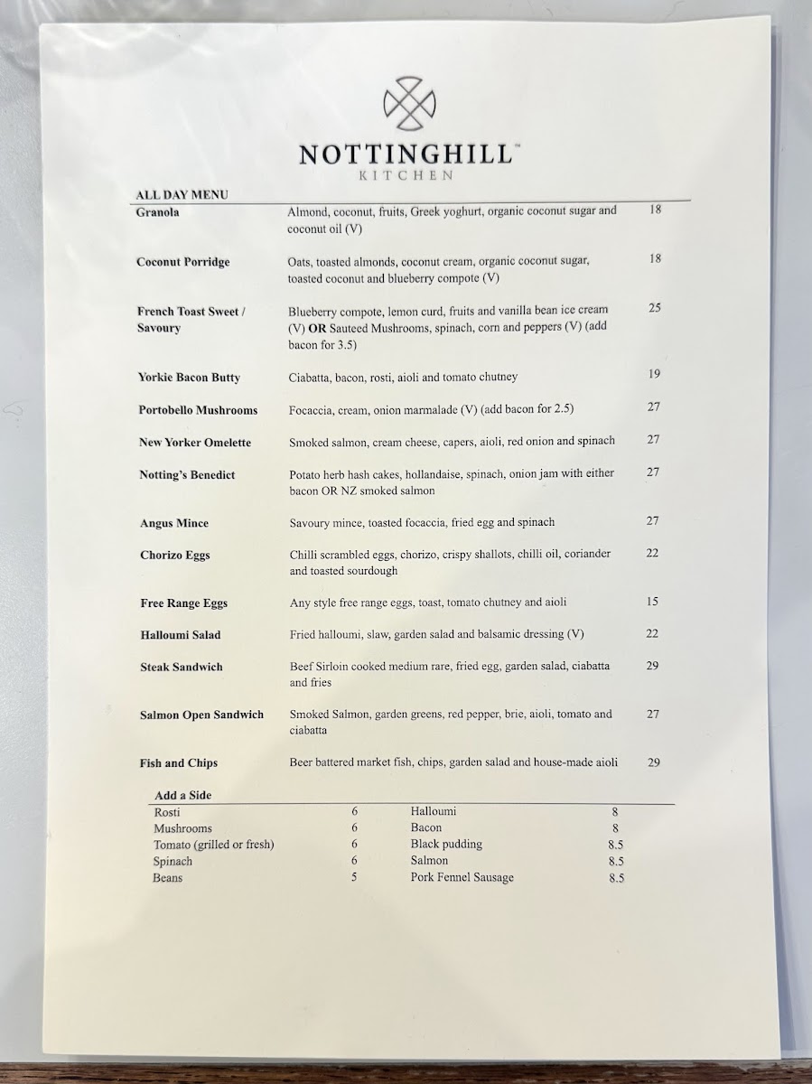 Nottinghill Kitchen and Cafe Photo Menu 4