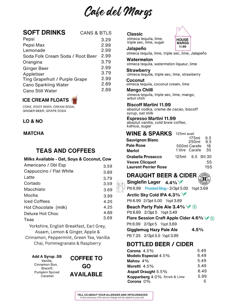 Cafe del Margs Photo Menu 1