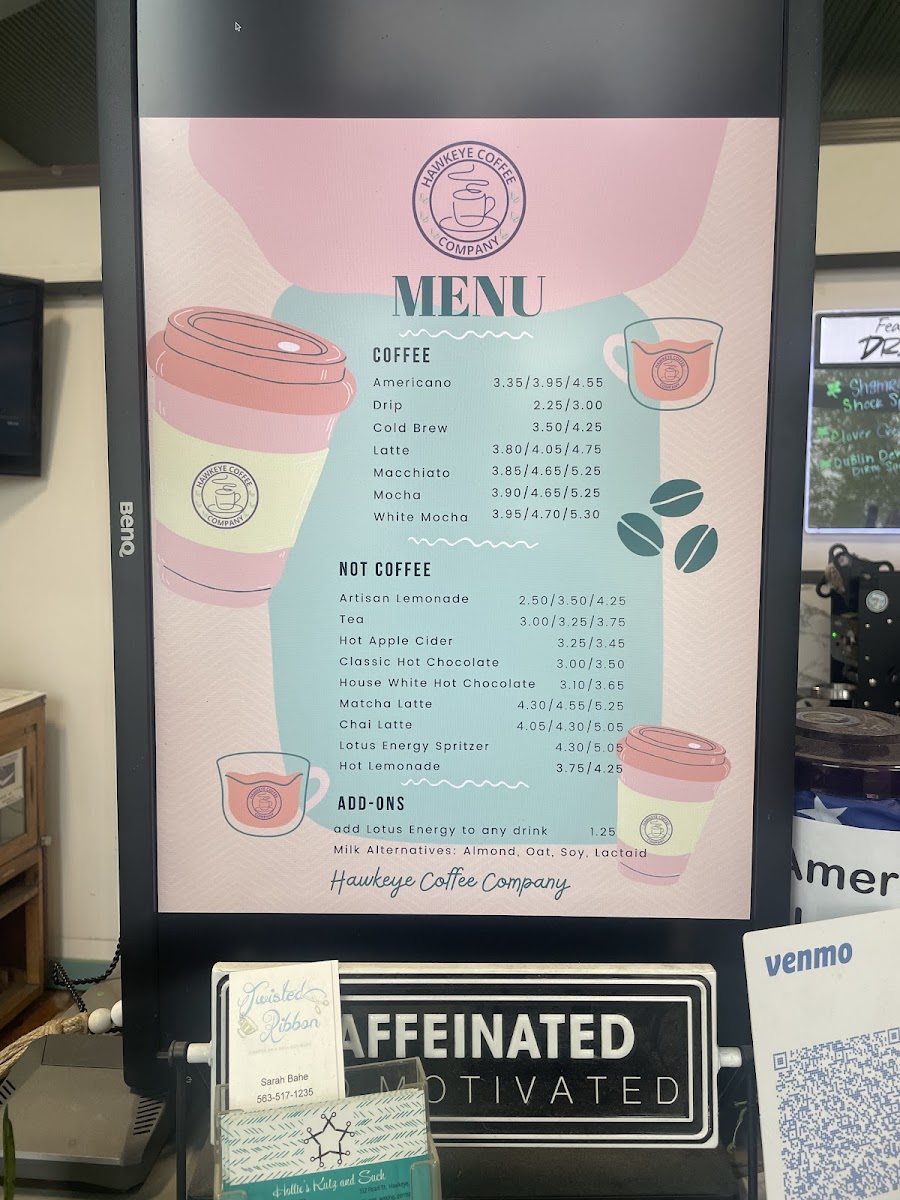 Hawkeye Coffee Company Photo Menu 1