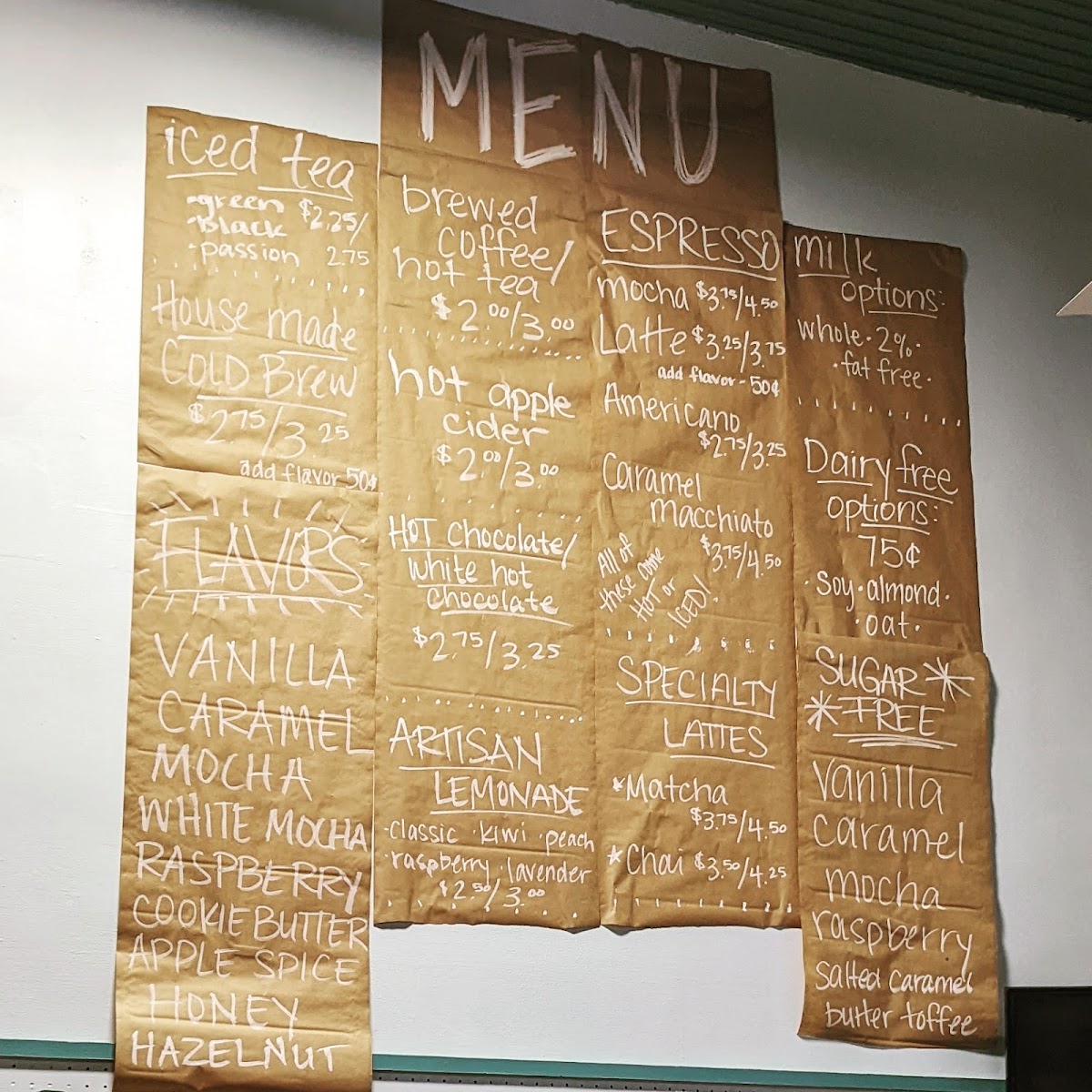 Hawkeye Coffee Company Photo Menu 2