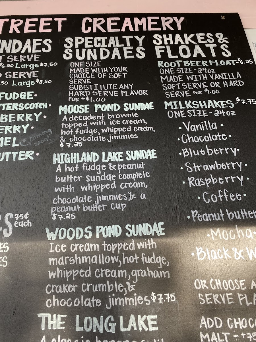 Maine Street Creamery Photo Menu 3