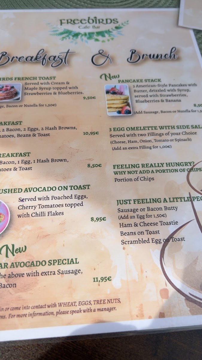 FREEBIRDS CAFE BAR Photo Menu 1