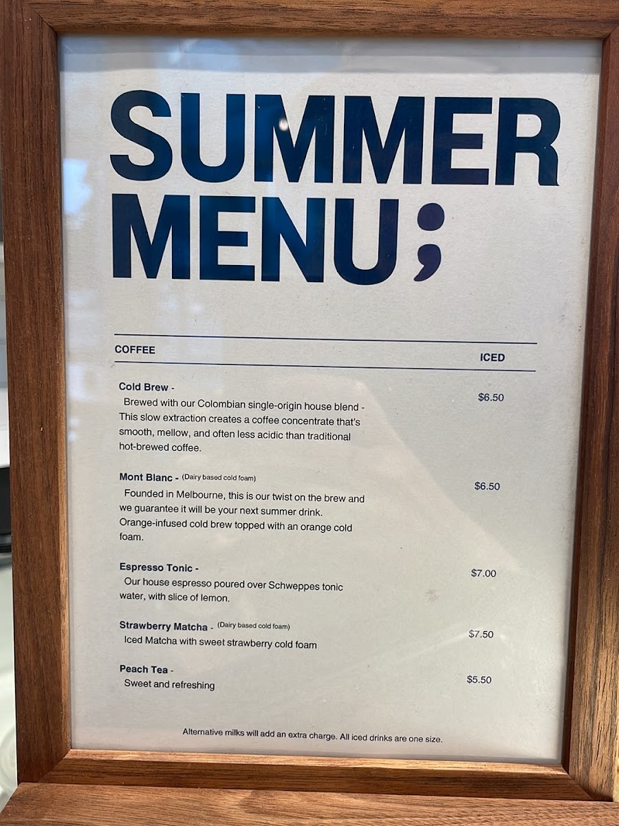 Semicolon Café Photo Menu 2
