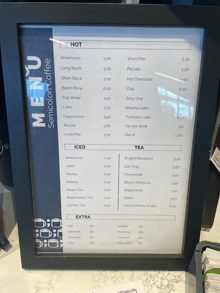 Semicolon Café Photo Menu 3