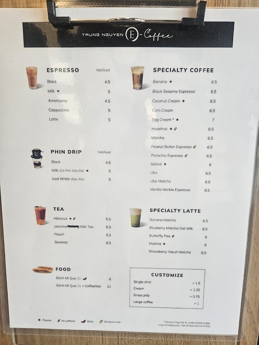 Trung Nguyen E-Coffee Photo Menu 2