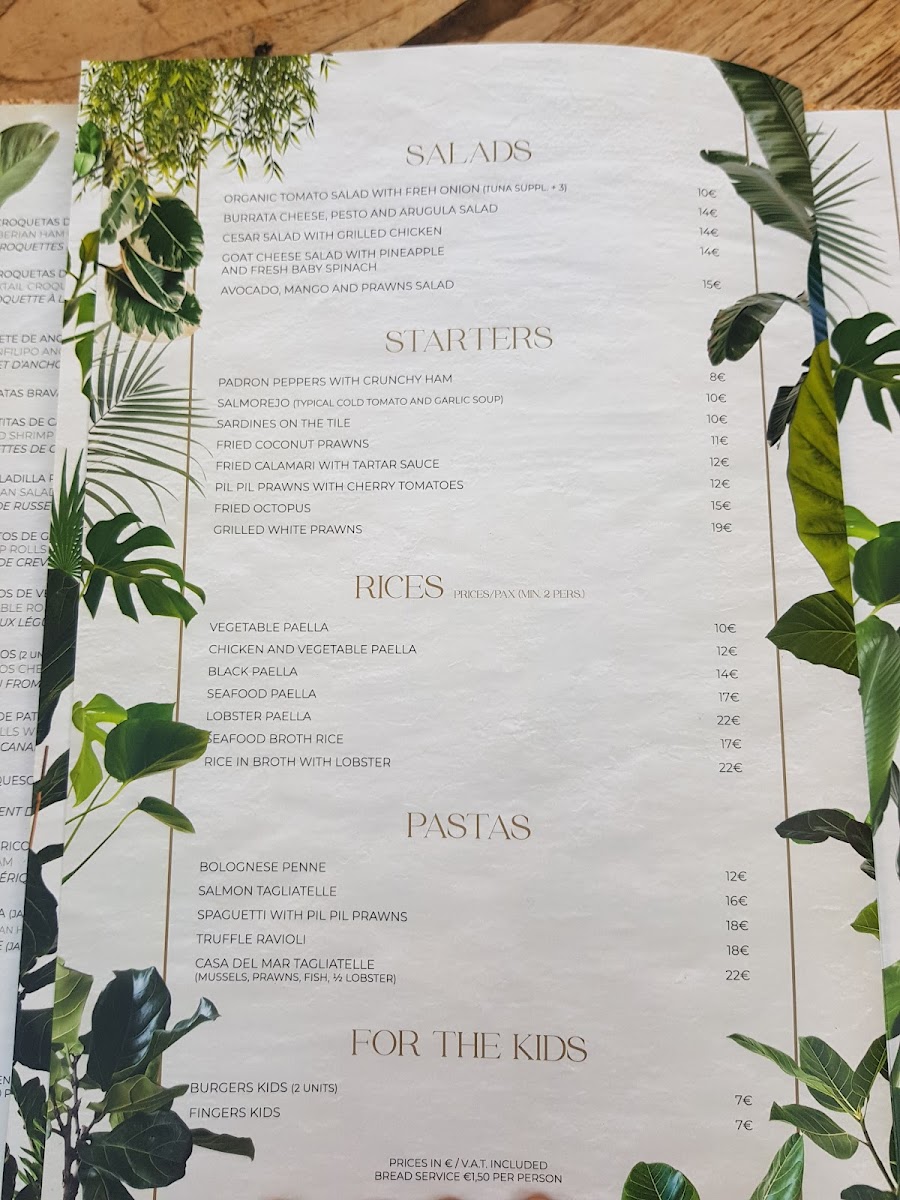 CASA DEL MAR Tapas Bar Restaurant Photo Menu 9