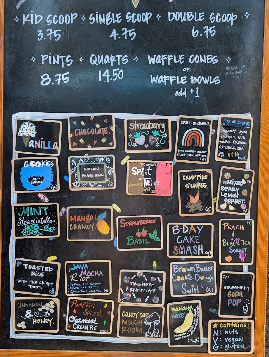High Hopes Ice Cream Photo Menu 1