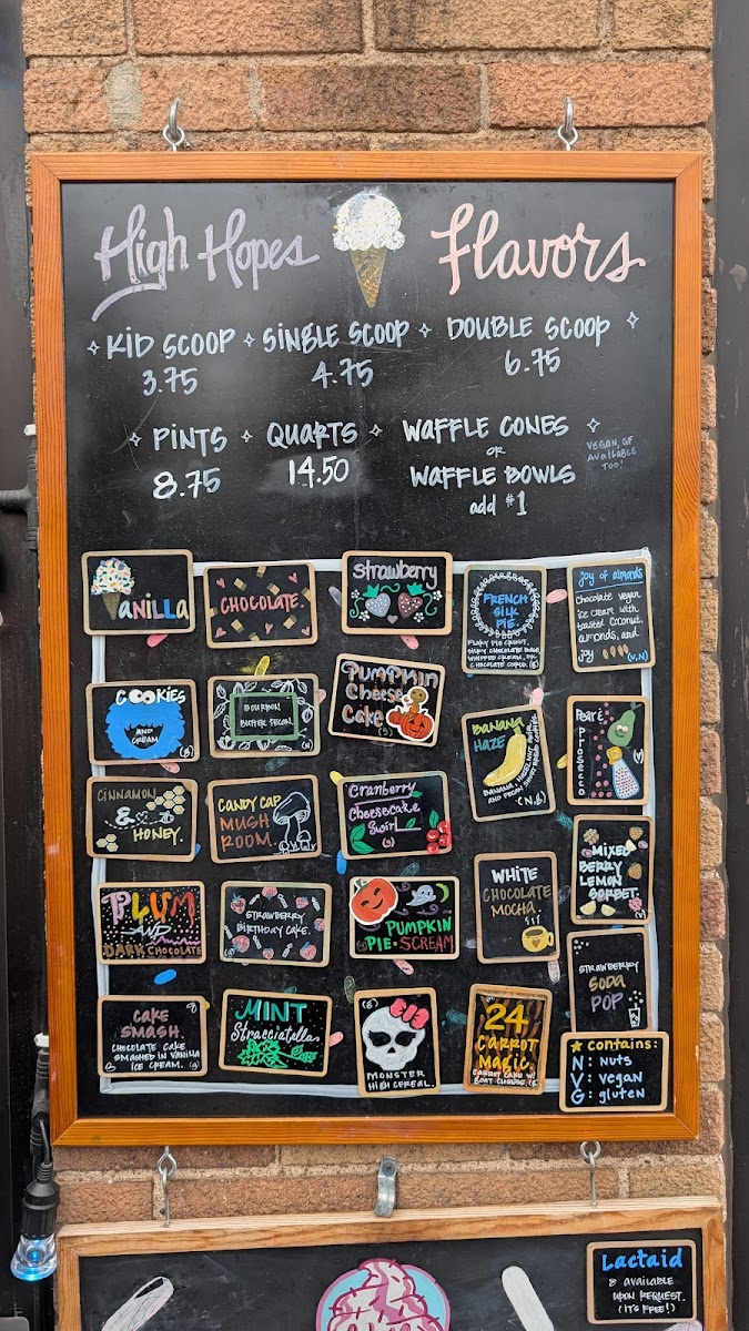 High Hopes Ice Cream Photo Menu 6