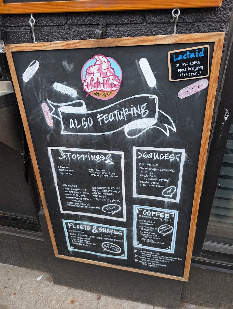 High Hopes Ice Cream Photo Menu 9