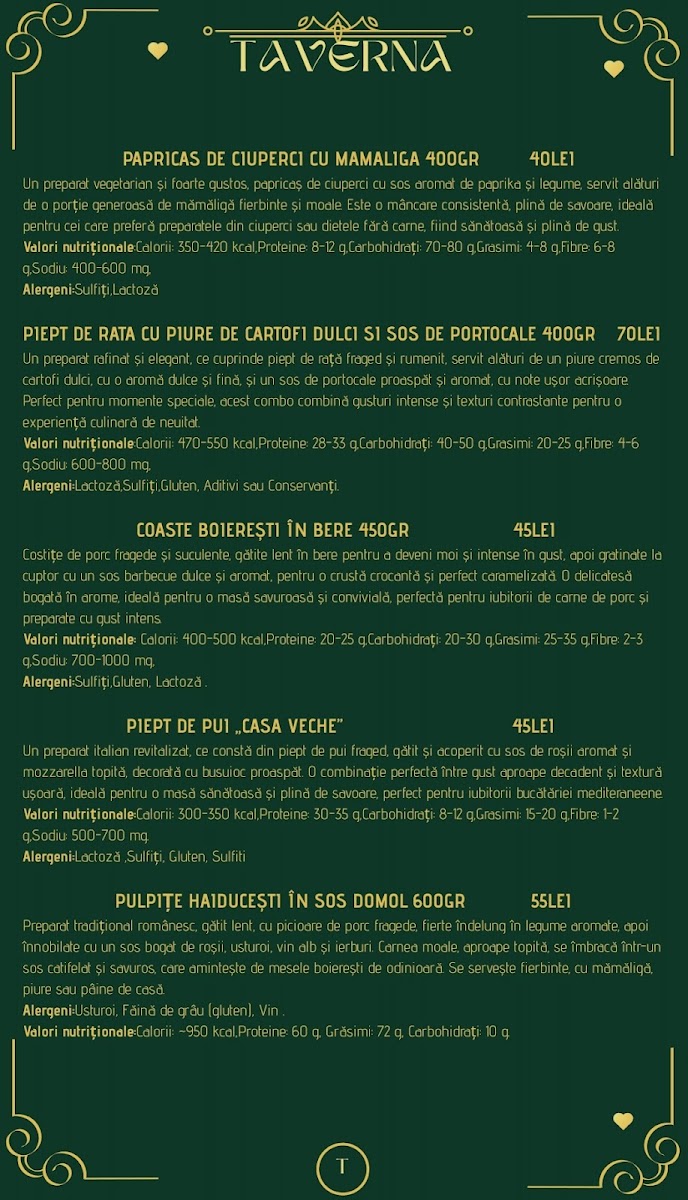 Restaurant Oradea Taverna Photo Menu 1