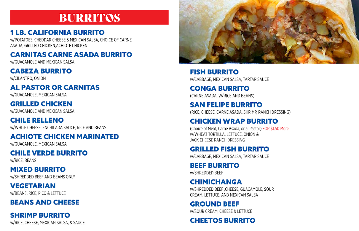 Castañeda's Mexican Food Photo Menu 4