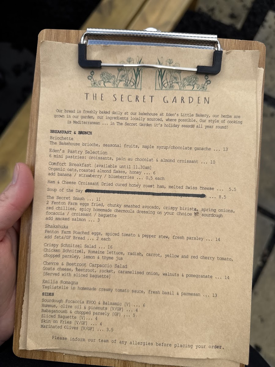 The Secret Garden Photo Menu 1
