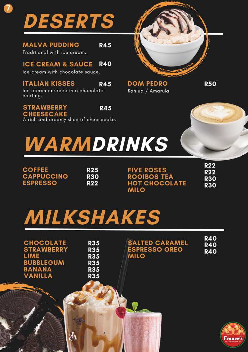 Franco's pizza restaurant and bar Photo Menu 10