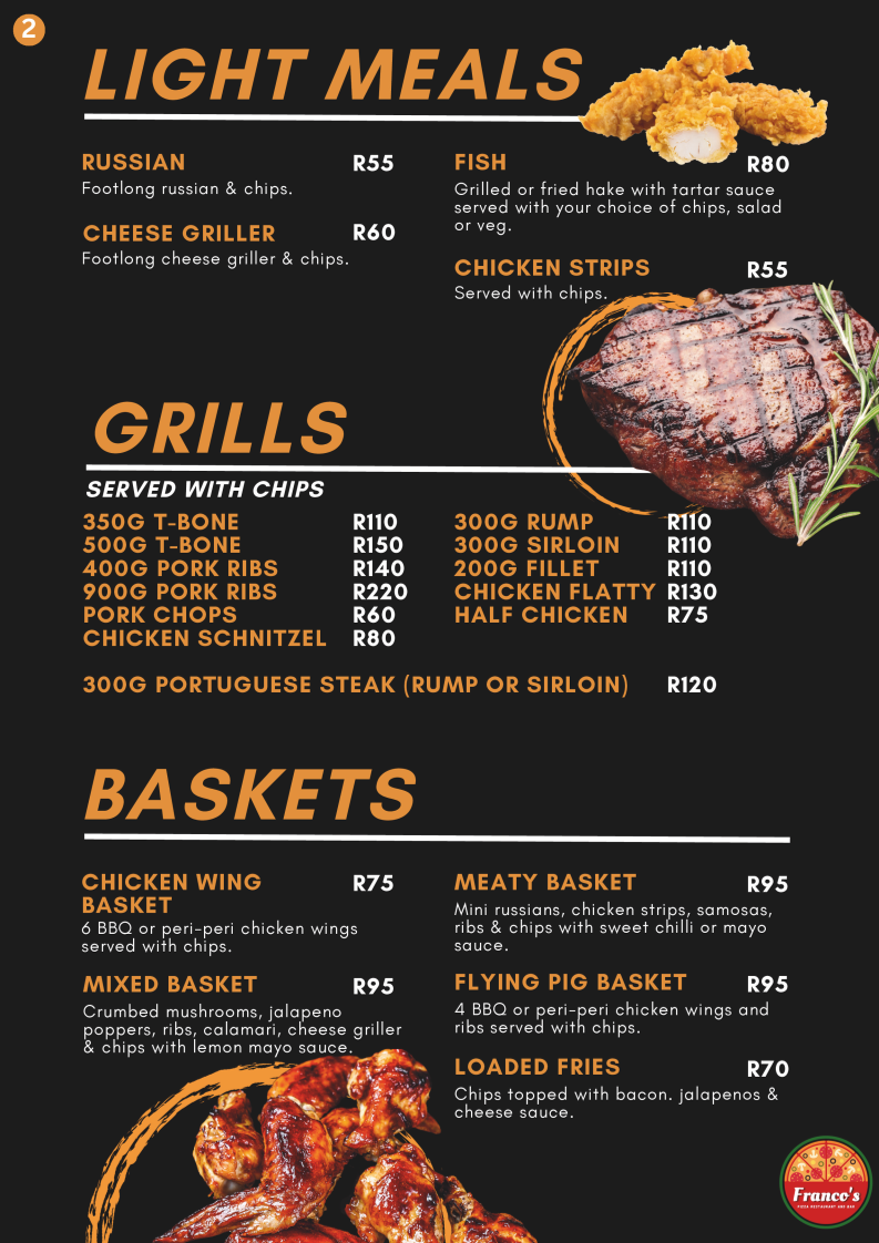Franco's pizza restaurant and bar Photo Menu 6