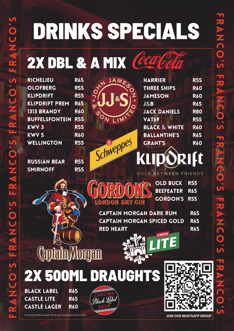 Franco's pizza restaurant and bar Photo Menu 8