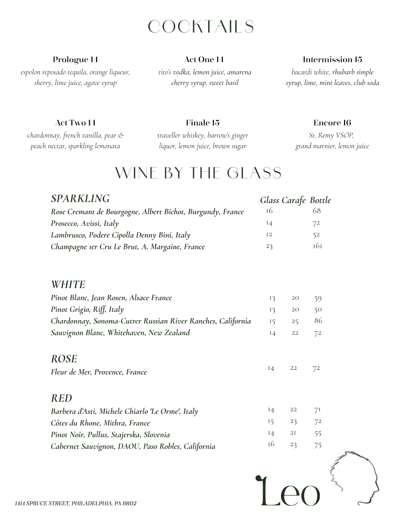Leo Restaurant and Bar Photo Menu 1